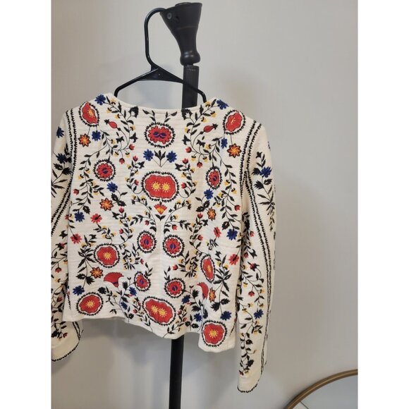 Maeve Kirian Embroidered Jacket Women’s Small Whimsical Cotton {Anthropologie} - Picture 7 of 9
